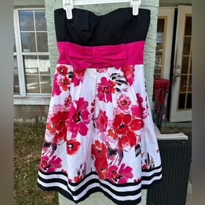 Speechless Floral Dress with Pink Accent